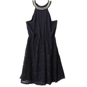 Blue Rain halter‎ dress style avi-navy medium NWT